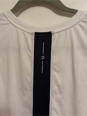 Peloton Women’s White Short-Sleeve Performance Tee with Black Back Stripe